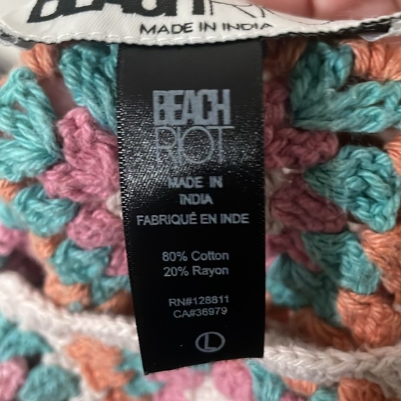 Beach Riot Eliza Colorful Crochet Top Size L - Picture 5 of 7
